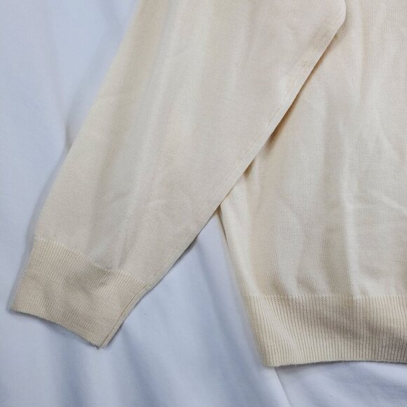 Jos. A. Bank Men's Ivory Pullover Sweater Long Sleeve 1/4 Zip Size XXL (C-5) - Picture 9 of 13